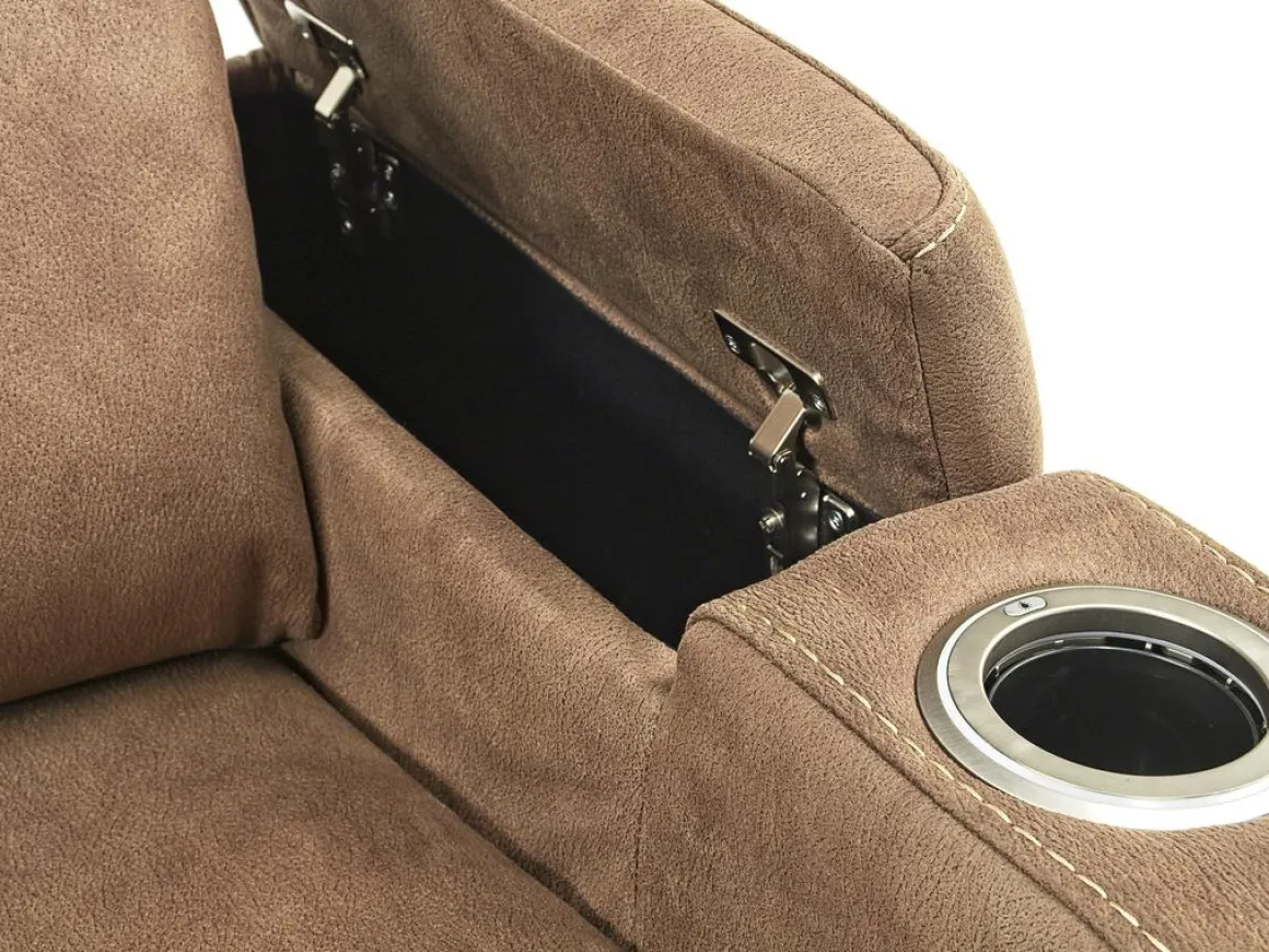 Rhys 2 Power Sofa In Brown
