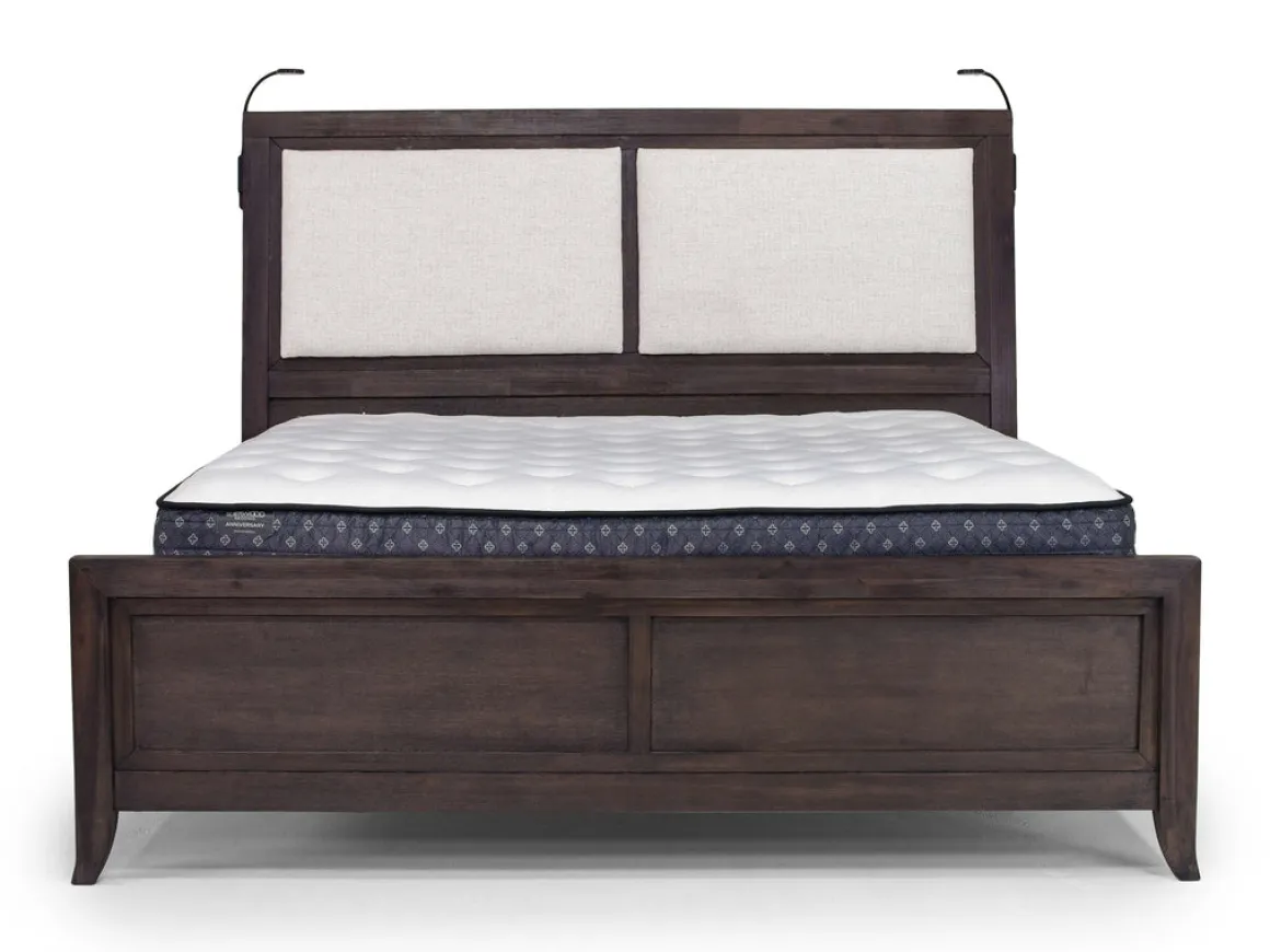 Riley Bookcase Bed, Dresser, Mirror & Nightstand In Carbonite, Ca King
