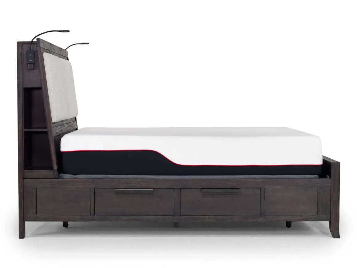 Riley Bookcase Bed In Carbonite, Ca King