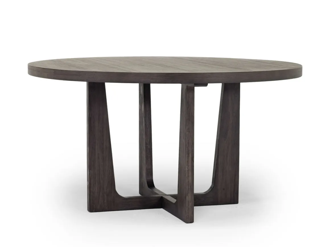 Riley Round Dining Table & 5 Chairs In Carbonite