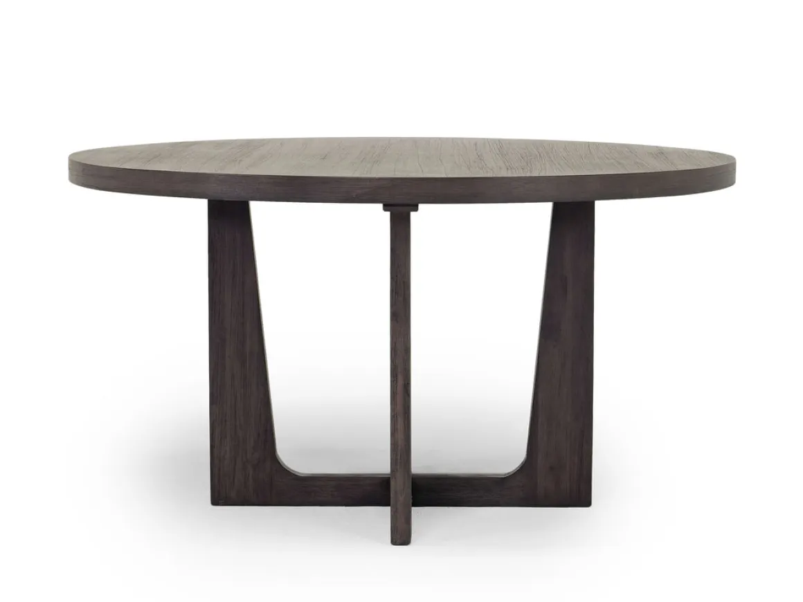 Riley Round Dining Table & 5 Chairs In Carbonite