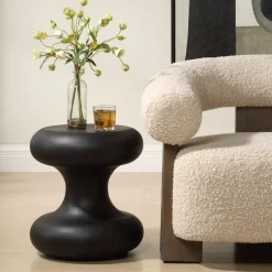 Robles Outdoor Accent Table In Black