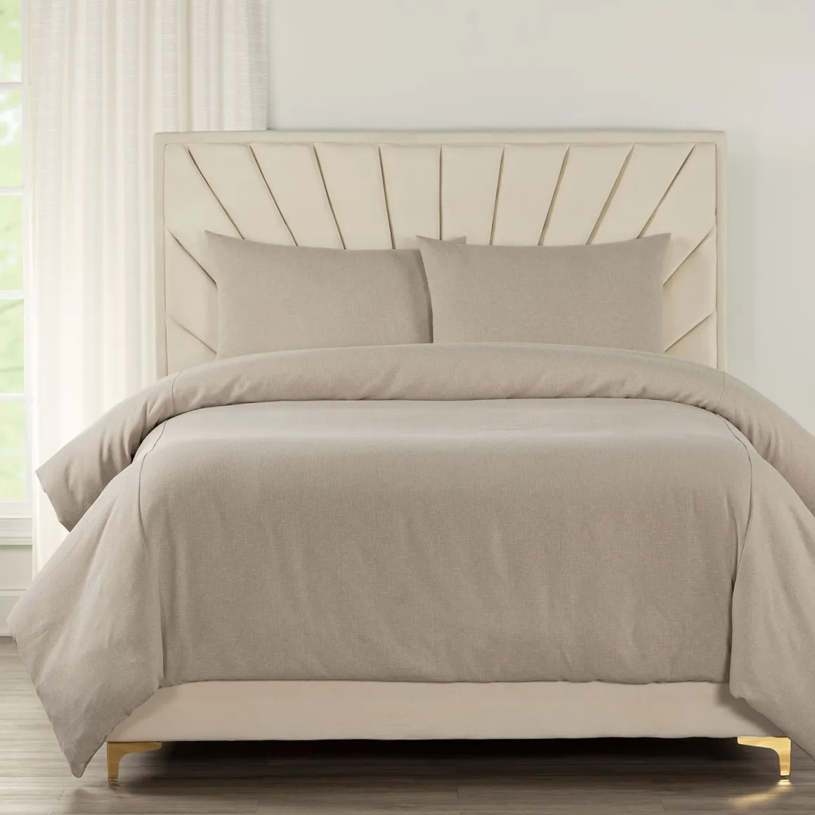 Roma Pillowcases In Sand, Set Of 2, Queen