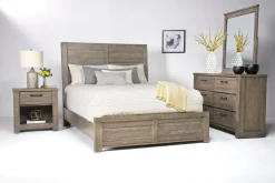 Ruff Hewn Panel Bed In Brown, Queen