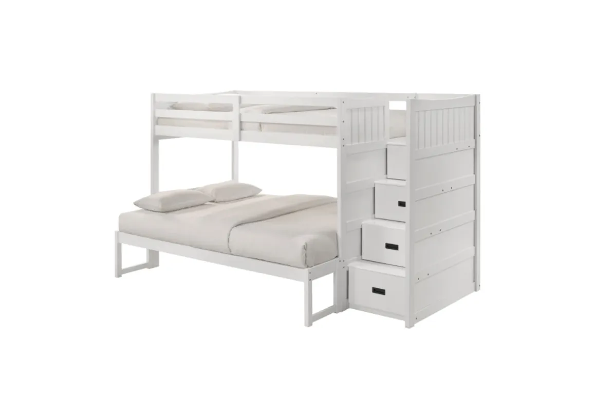 Sami Bunk Bed W/ Storage Steps In Espresso, Twin/Twin, Right Facing