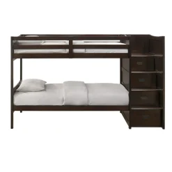 Sami Bunk Bed W/ Storage Steps In Espresso, Twin/Twin, Right Facing