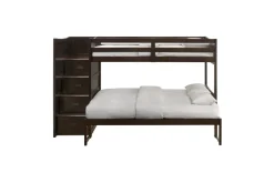 Sami Bunk Bed W/ Storage Steps In Espresso, Twin/Twin, Right Facing