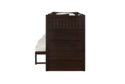 Sami Bunk Bed W/ Storage Steps In Espresso, Twin/Twin, Right Facing