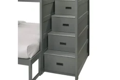 Sami Bunk Bed W/ Storage Steps In Espresso, Twin/Twin, Right Facing