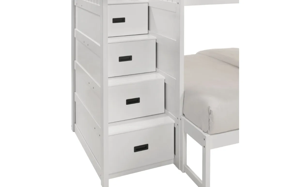 Sami Bunk Bed W/ Storage Steps In Espresso, Twin/Twin, Right Facing