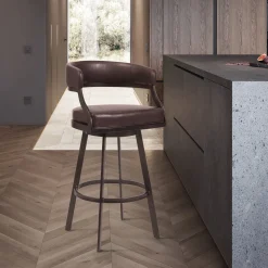 Saturn Bar Height Swivel Stool In Mineral & Black