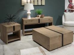 Sawyer Square Coffee Table In Rustic Caramel