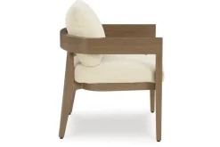 Serene Bay Outdoor Dining Table & 4 Arm Chairs In Dark Brown
