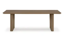 Serene Bay Outdoor Dining Table & 4 Arm Chairs In Dark Brown