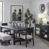 Shelby Trestle Dining Table, 4 Wood Back Chairs & Bench In Coffee Bean