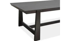 Shelby Trestle Dining Table, 4 Wood Back Chairs & Bench In Coffee Bean