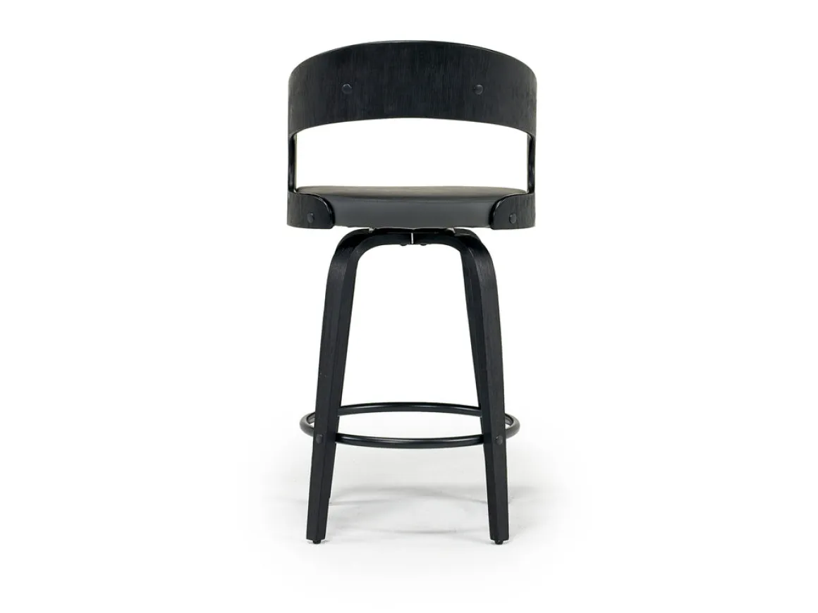 Shelly Counter Height Swivel Stool In Black & Gray