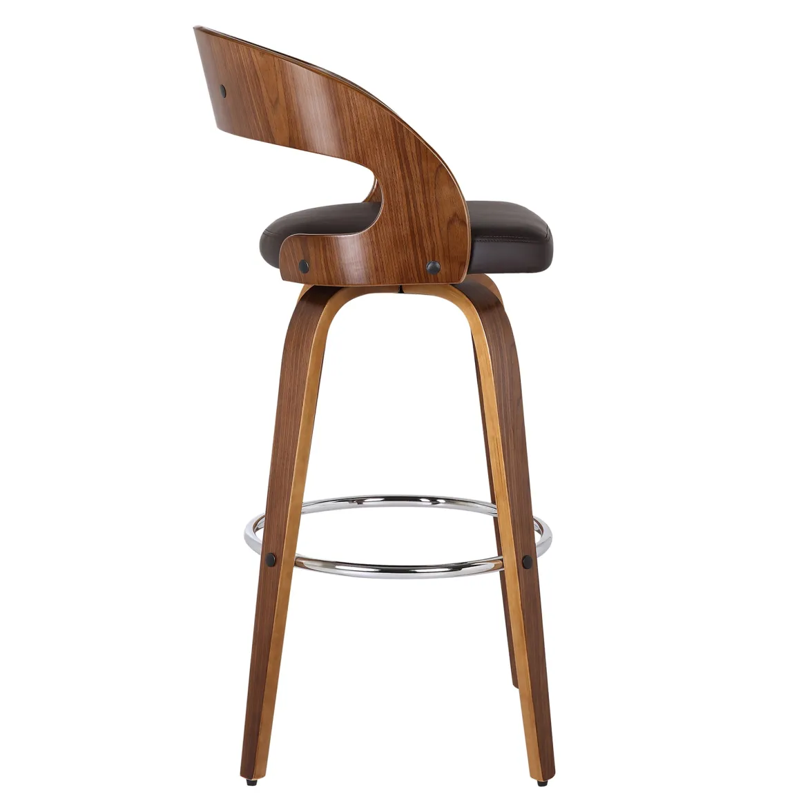 Shelly Swivel Barstool In Black & Gray