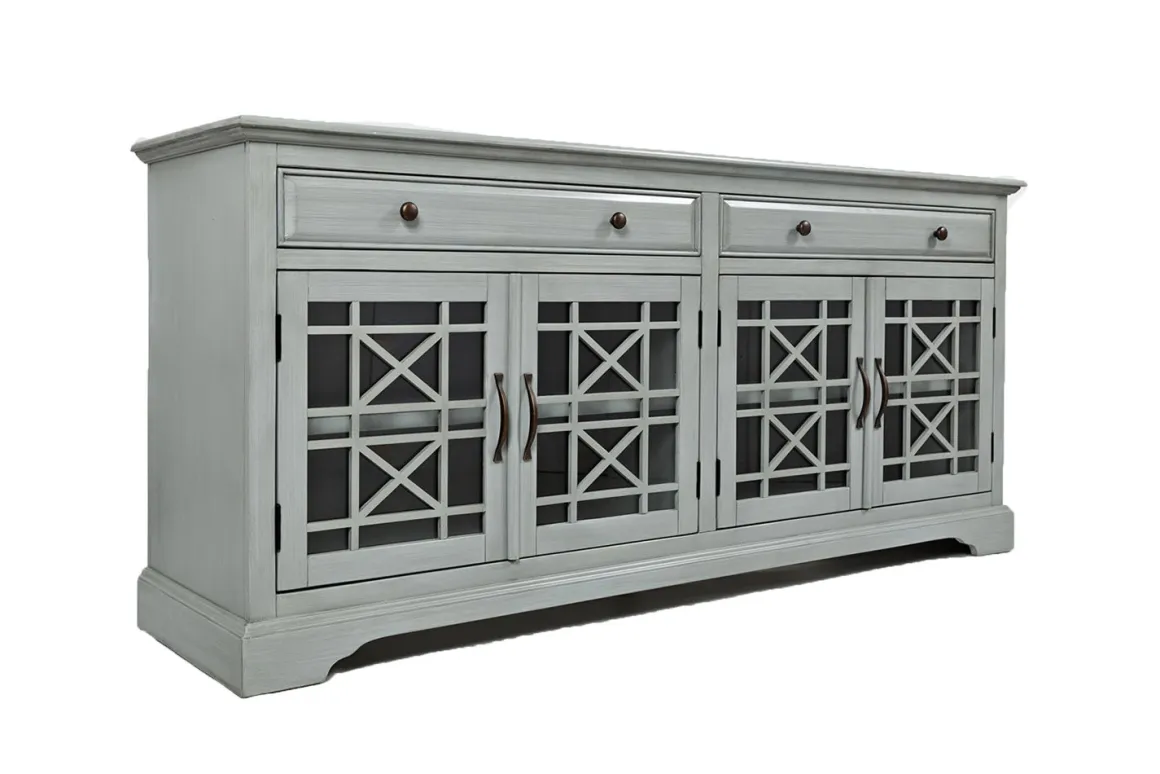 Skyy Media Console In Gray, 70 Inch