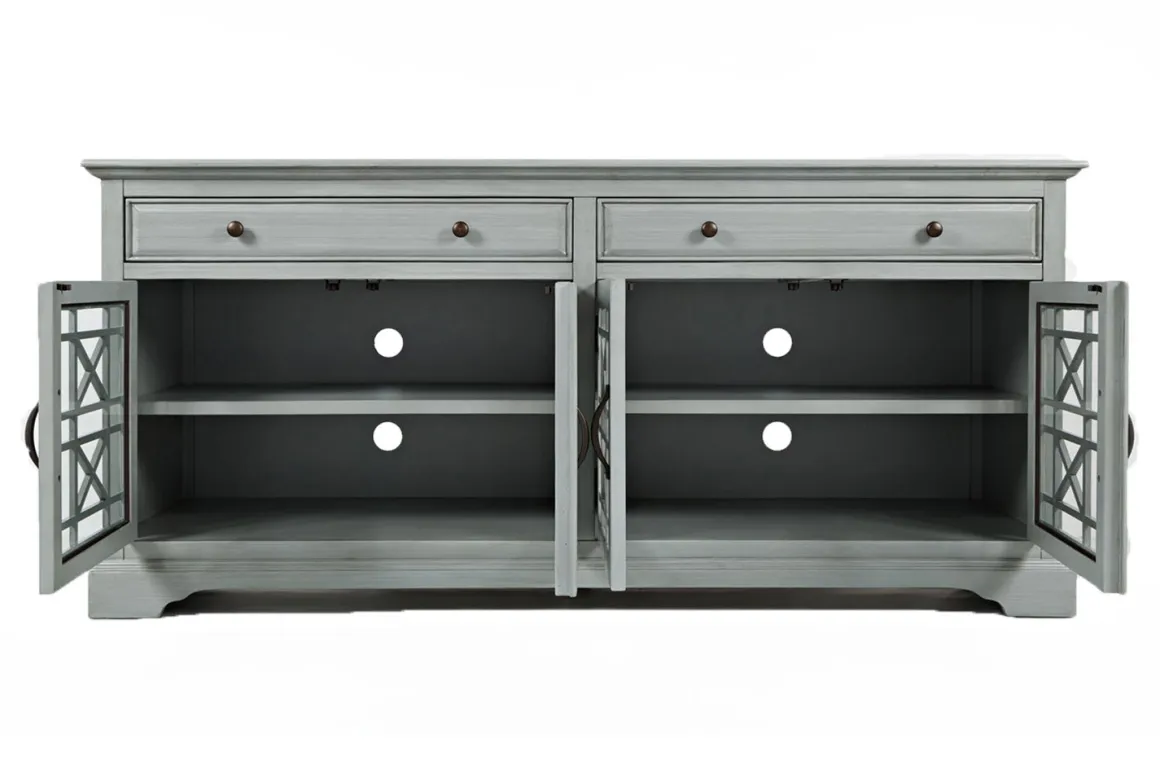 Skyy Media Console In Gray, 70 Inch