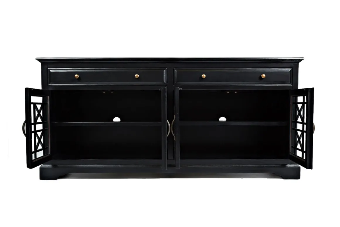 Skyy Media Console In Gray, 70 Inch
