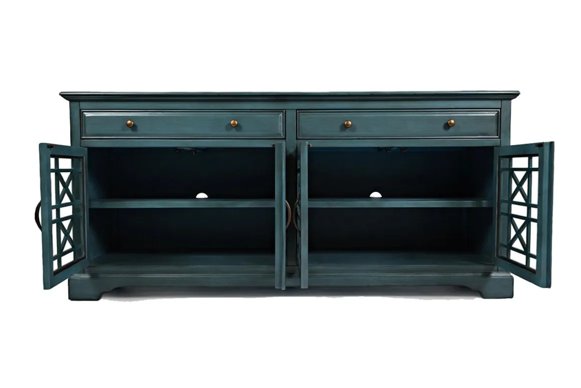 Skyy Media Console In Gray, 70 Inch