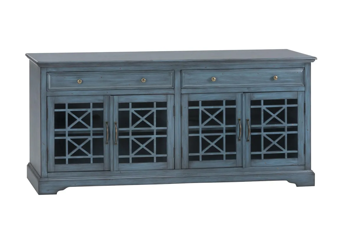 Skyy Media Console In Gray, 70 Inch