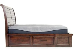 Sonora Sleigh Bed W/ Storage In Brown, Queen