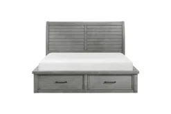 Sonora Sleigh Bed W/ Storage In Brown, Queen
