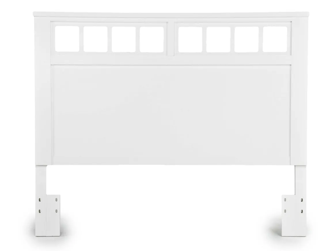 St Regis Panel Headboard, Dresser, Mirror & Nightstand In White, Twin