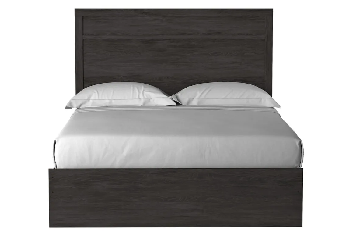 Stelsie Panel Bed, Dresser, Mirror & Nightstand In Gray, Full