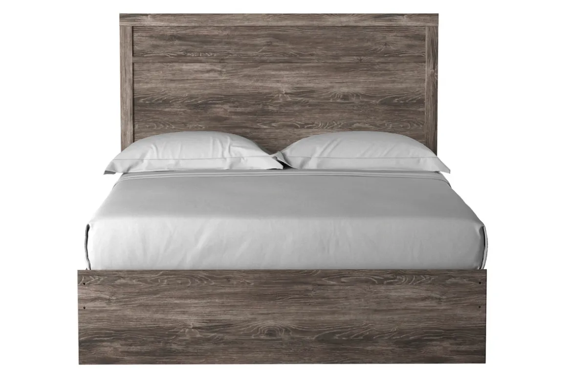 Stelsie Panel Bed, Dresser, Mirror & Nightstand In Gray, Full