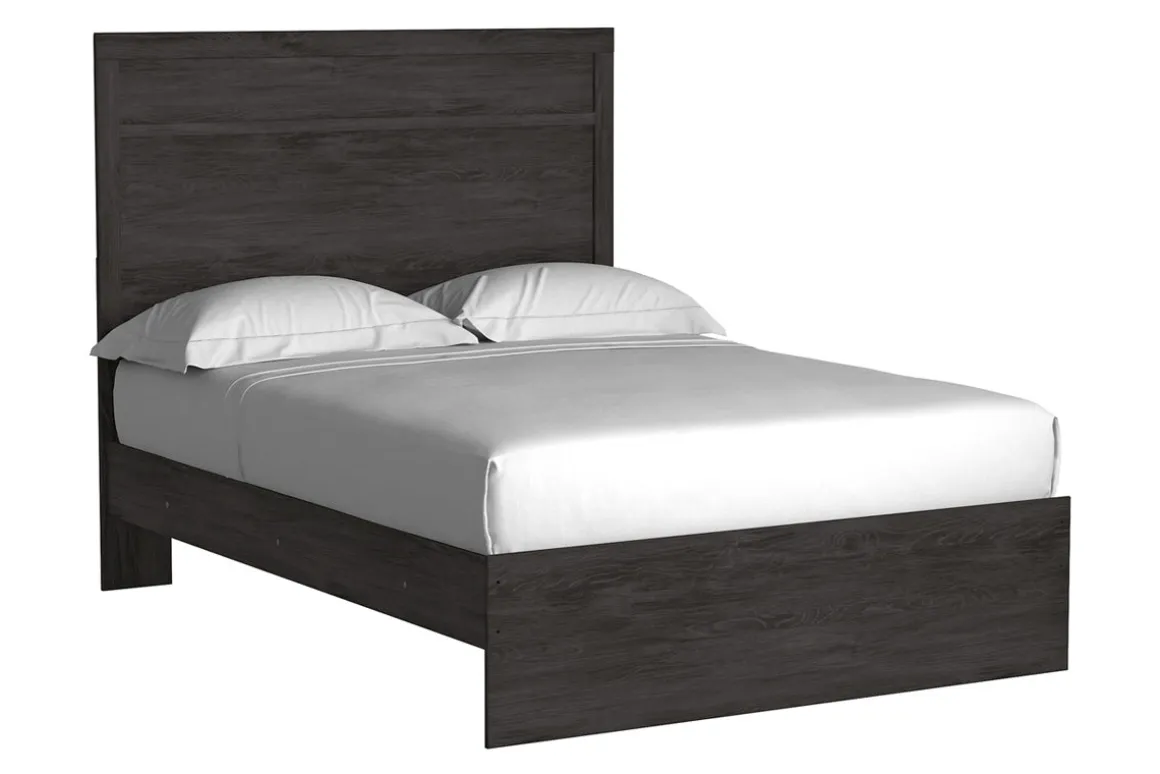 Stelsie Panel Bed, Dresser, Mirror & Nightstand In Gray, Full