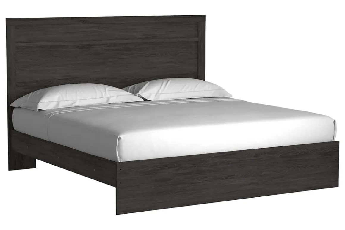 Stelsie Panel Bed, Dresser, Mirror & Nightstand In Gray, Full