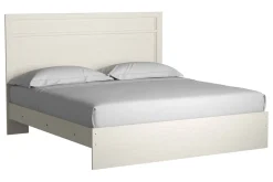 Stelsie Panel Bed, Dresser, Mirror & Nightstand In Gray, Full