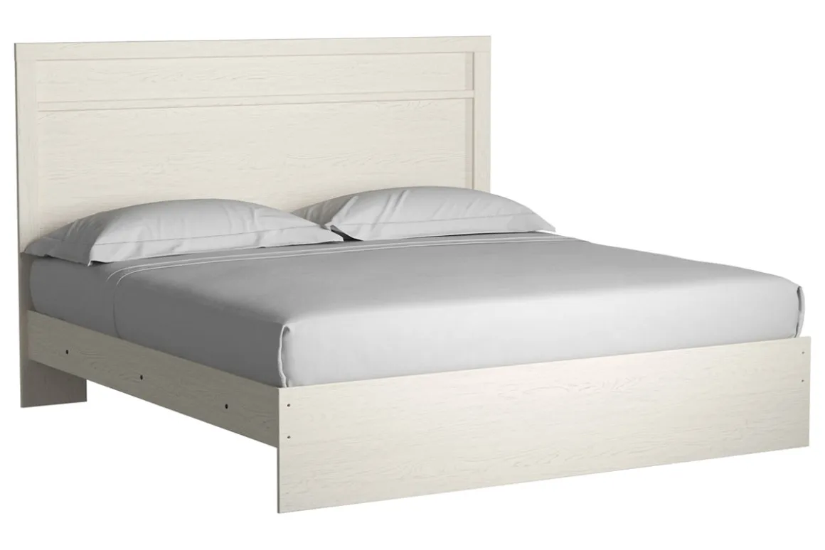 Stelsie Panel Bed, Dresser, Mirror & Nightstand In Gray, Full
