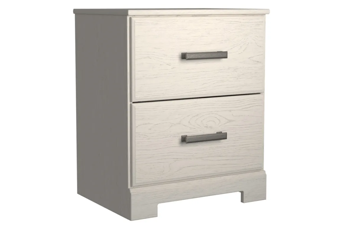 Stelsie Panel Bed, Dresser, Mirror & Nightstand In Gray, Full