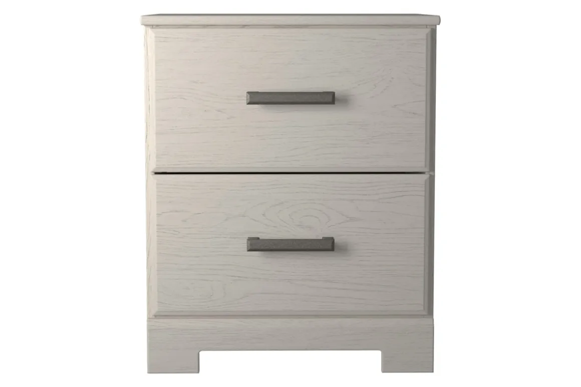 Stelsie Panel Bed, Dresser, Mirror & Nightstand In Gray, Full