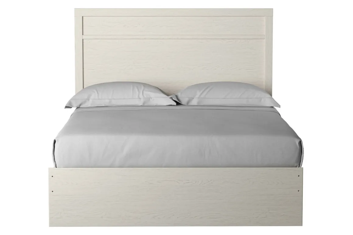 Stelsie Panel Bed, Dresser, Mirror & Nightstand In Gray, Full