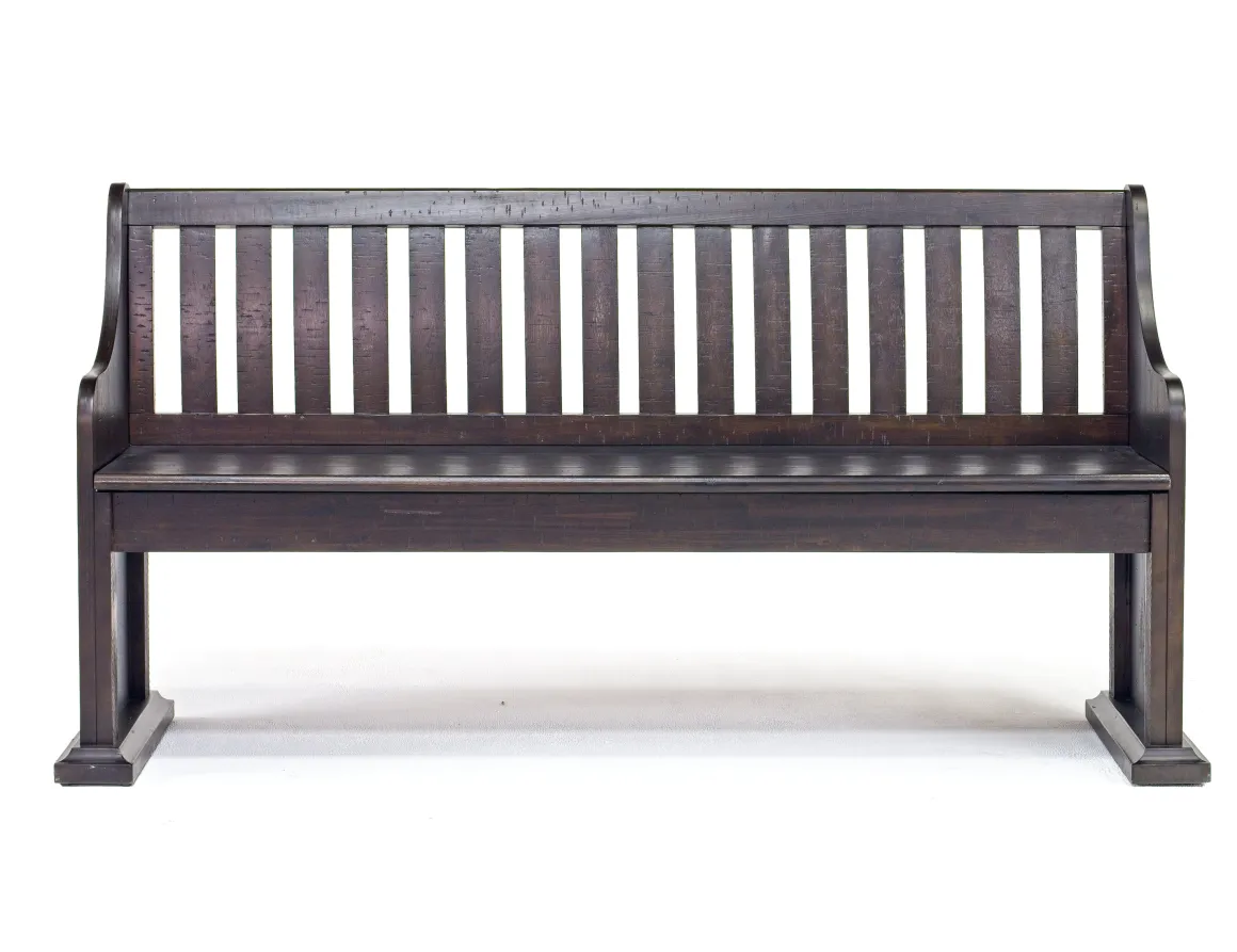 Stone Dining Bench W/ Storage In White