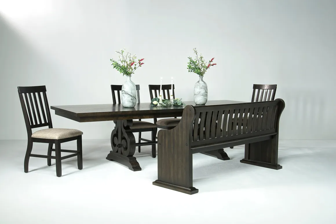 Stone Dining Bench W/ Storage In White
