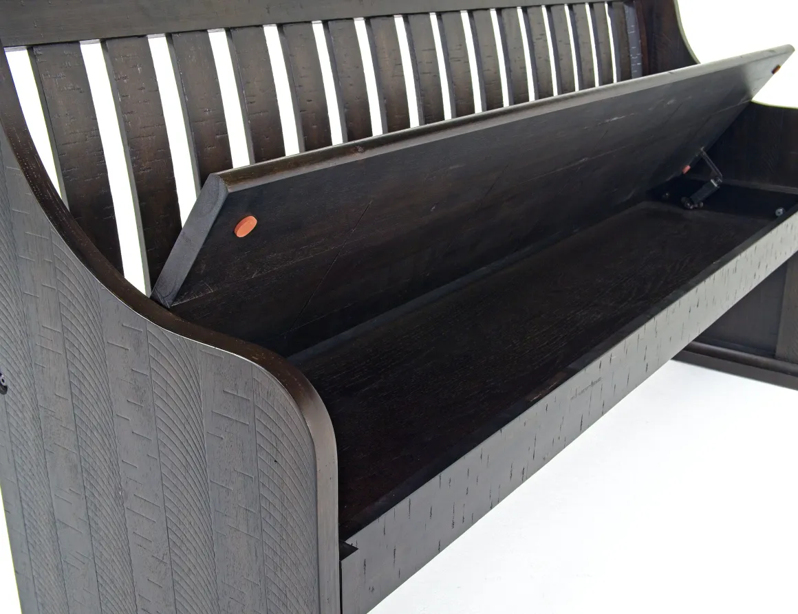 Stone Dining Bench W/ Storage In White