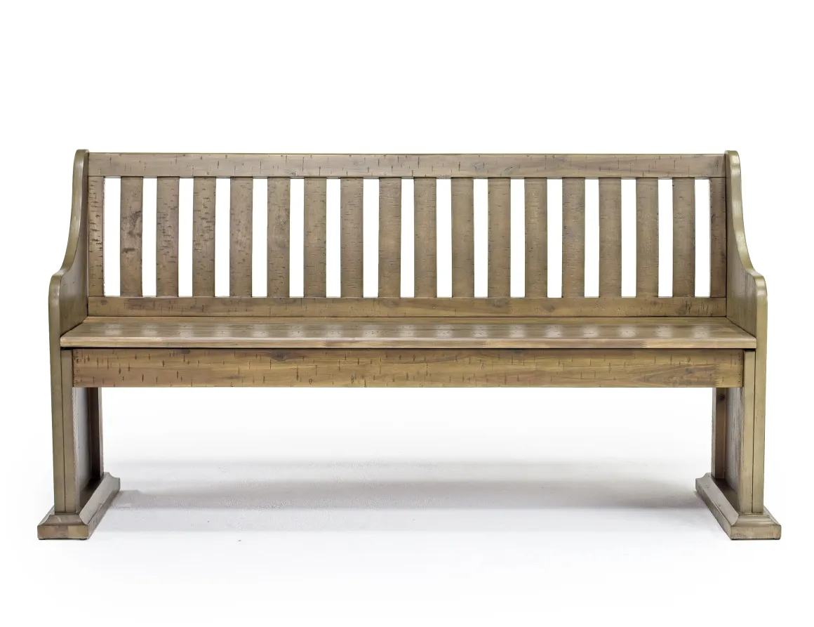 Stone Dining Bench W/ Storage In White
