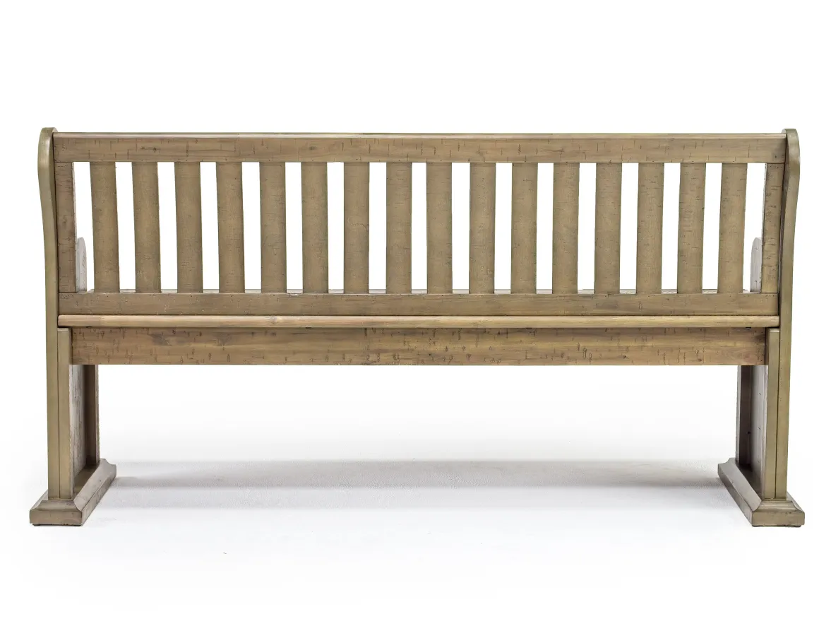 Stone Dining Bench W/ Storage In White