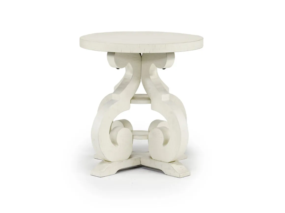 Stone Round End Table In Charcoal