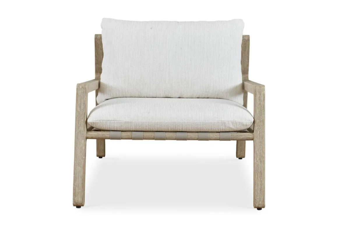 Strapped Outdoor Lounge Chair In Honey