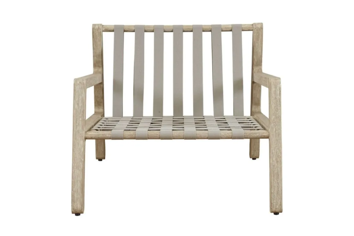 Strapped Outdoor Lounge Chair In Honey