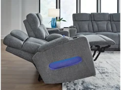 Studio Cave 2 Power Console Loveseat In Steel