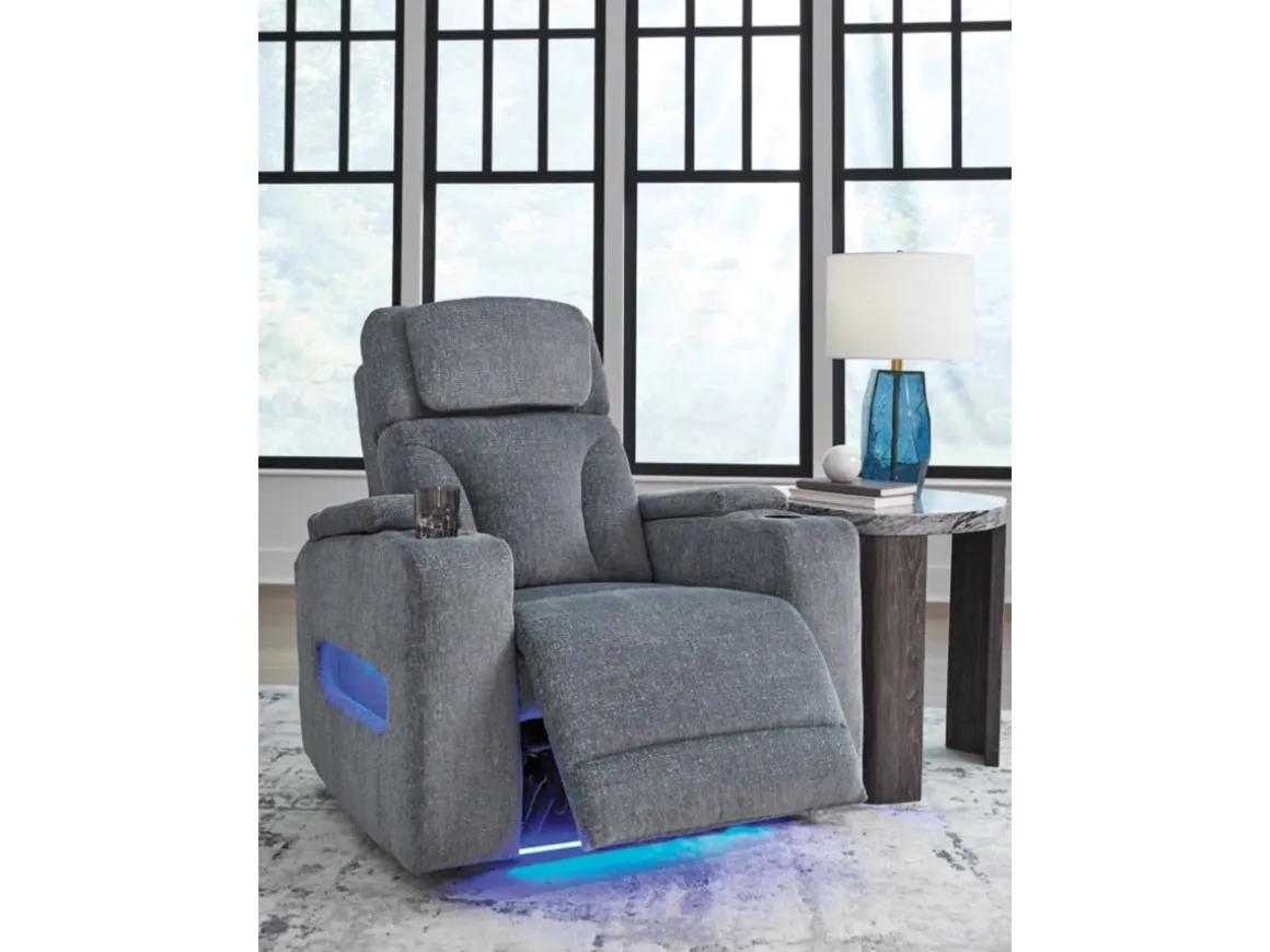 Studio Cave 2 Power Recliner In Steel