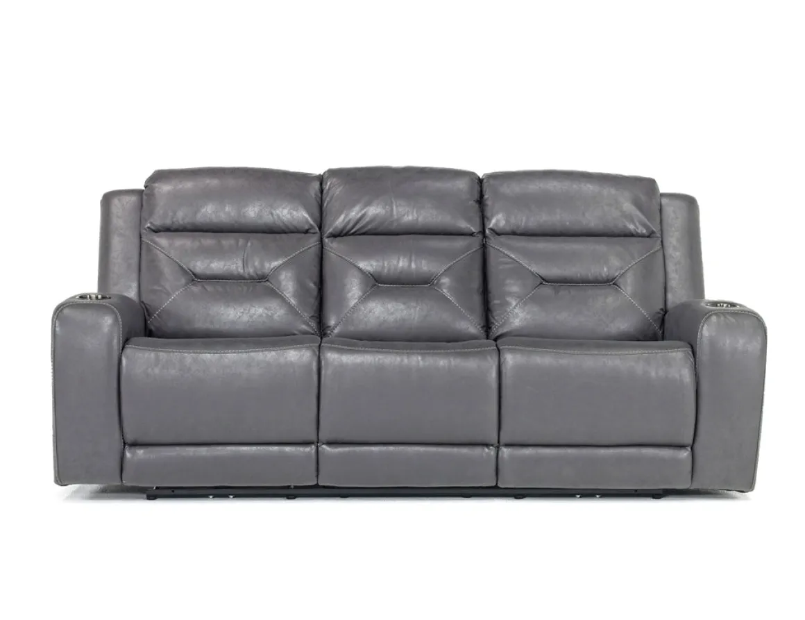 Tahoe 2 Power Sofa In Charcoal